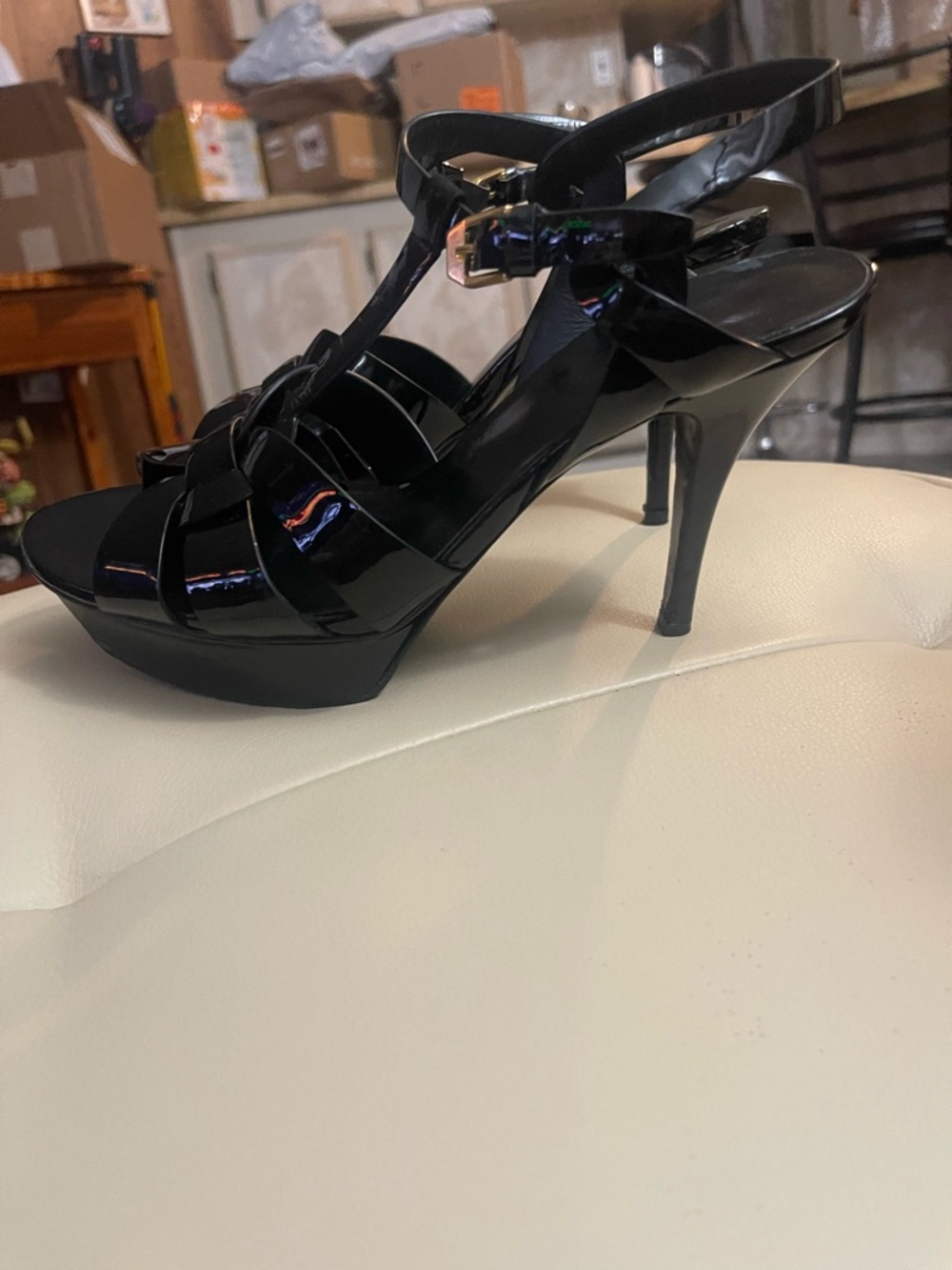 Saint Laurent Tribute T-Strap Platform Sandal 38 or8 excellent condition - Picture 6 of 16